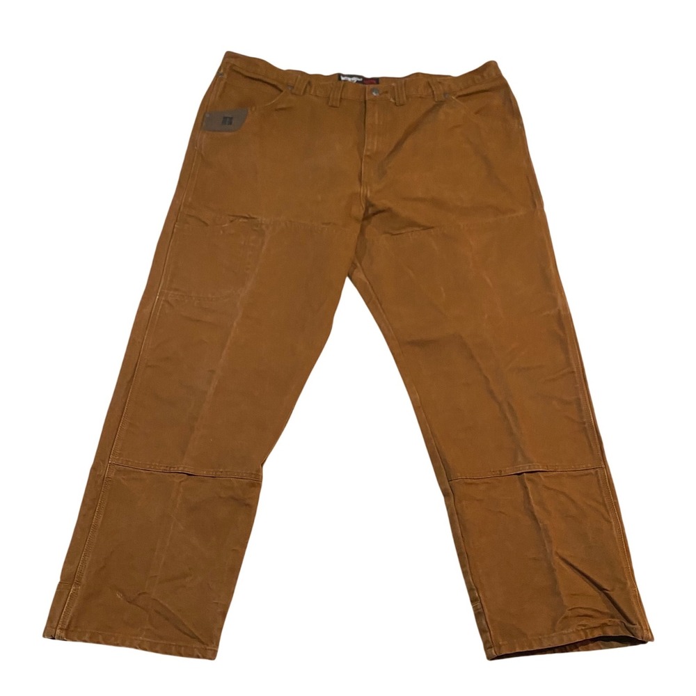 Wrangler Riggs Workwear Mens Brown Double Knee Ranger Pants 46x32 Tough Layer